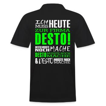 Firma Desto - Männer Poloshirt - Schwarz - Hinten - Kai (181cm)