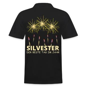 Feux d'artifice le jour du nouvel an - Polo Homme - noir - Dos - Kai (181cm)