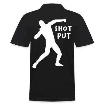 Shot Put Design Gift - Men's Polo Shirt - black - Back - Kai (181cm)