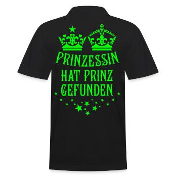 Prinzessin hat Prinz gefunden Paar Partnerlook - Männer Poloshirt - Schwarz - Hinten - Kai (181cm)