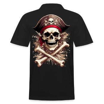 Pirate tête de mort skull Jolly Roger - Polo Homme - noir - Dos - Kai (181cm)