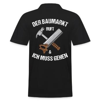 lustiges Shirt für Heimwerker, Bastler, Handwerker - Männer Poloshirt - Schwarz - Hinten - Kai (181cm)