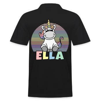 Ella Einhorn Name - Männer Poloshirt - Schwarz - Hinten - Kai (181cm)