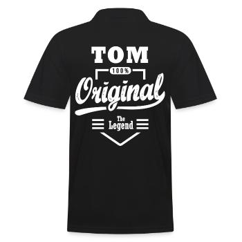 TOM ORIGINAL Tshirt personifiziert name tom - Männer Poloshirt - Schwarz - Hinten - Kai (181cm)