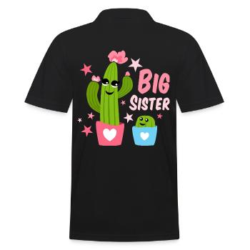 Big Sister Cactus Design - Polo Homme - noir - Dos - Kai (181cm)