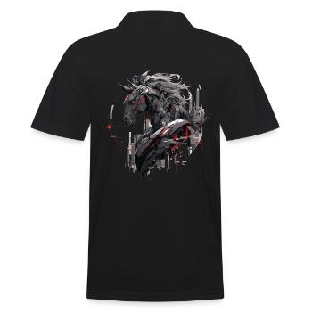 Mecha Tier Tiger Wolf Fuchs Pferd Cyborg - Männer Poloshirt - Schwarz - Hinten - Kai (181cm)