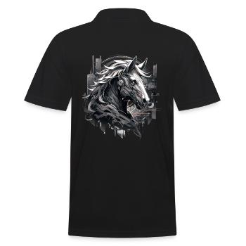 Mecha Tier Tiger Wolf Fuchs Pferd Cyborg - Männer Poloshirt - Schwarz - Hinten - Kai (181cm)