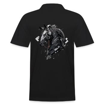 Mecha Tier Tiger Wolf Fuchs Pferd Cyborg - Männer Poloshirt - Schwarz - Hinten - Kai (181cm)