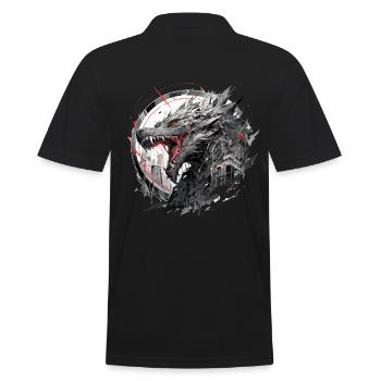 Mecha Tier Tiger Wolf Fuchs Drache Cyborg - Männer Poloshirt - Schwarz - Hinten - Kai (181cm)