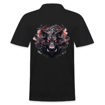 Mecha Tier Tiger Wolf Fuchs Pferd Cyborg - Männer Poloshirt - Schwarz - Hinten - Kai (181cm)