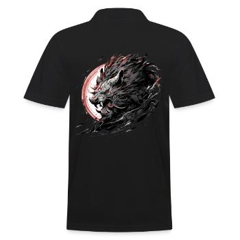 Mecha Tier Tiger Wolf Fuchs Pferd Cyborg - Männer Poloshirt - Schwarz - Hinten - Kai (181cm)