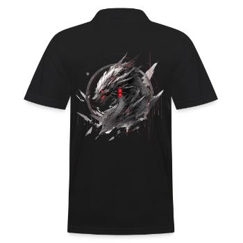 Mecha Tier Tiger Wolf Fuchs Pferd Cyborg - Männer Poloshirt - Schwarz - Hinten - Kai (181cm)