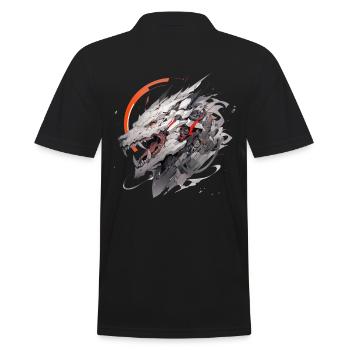 Mecha Tier Tiger Wolf Fuchs Drache Cyborg - Männer Poloshirt - Schwarz - Hinten - Kai (181cm)