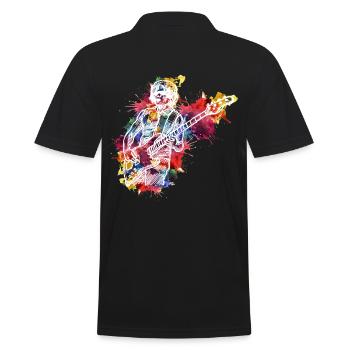 Conception aquarelle d'amateur de guitare pour les guitaristes - Polo Homme - noir - Dos - Kai (181cm)