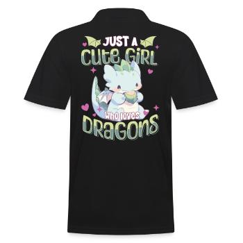 Juste une fille mignonne qui aime les dragons - Kawaii Dragon - Polo Homme - noir - Dos - Kai (181cm)