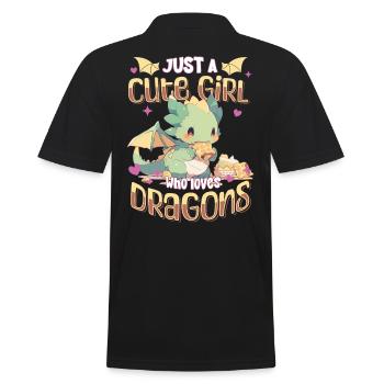 Juste une fille mignonne qui aime les dragons - Kawaii Dragon - Polo Homme - noir - Dos - Kai (181cm)