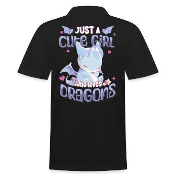 Juste une fille mignonne qui aime les dragons - Kawaii Dragon - Polo Homme - noir - Dos - Kai (181cm)