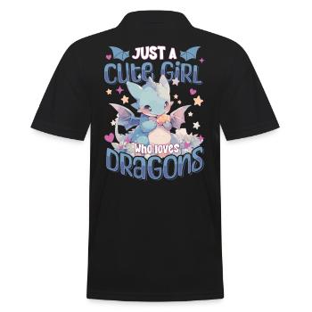 Juste une fille mignonne qui aime les dragons - Kawaii Dragon - Polo Homme - noir - Dos - Kai (181cm)