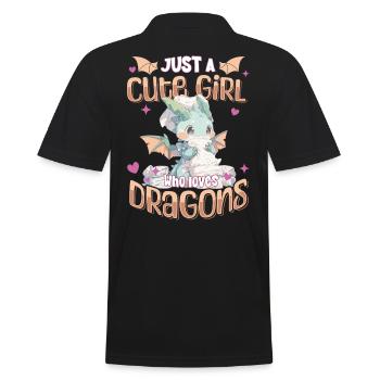 Juste une fille mignonne qui aime les dragons - Kawaii Dragon - Polo Homme - noir - Dos - Kai (181cm)