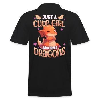Juste une fille mignonne qui aime les dragons - Kawaii Dragon - Polo Homme - noir - Dos - Kai (181cm)