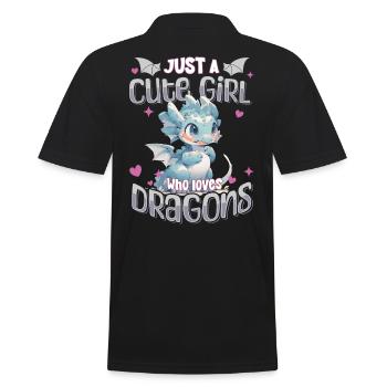 Juste une fille mignonne qui aime les dragons - Kawaii Dragon - Polo Homme - noir - Dos - Kai (181cm)