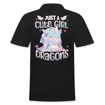 Juste une fille mignonne qui aime les dragons - Kawaii Dragon - Polo Homme - noir - Dos - Kai (181cm)