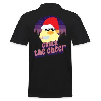 Chuck the Cheer - Ente mit Messer Duck with Knife - Men's Polo Shirt - black - Back - Kai (181cm)