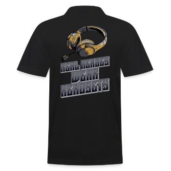 Les vrais héros portent des casques Funny Gamer Boys & Kids - Polo Homme - noir - Dos - Kai (181cm)
