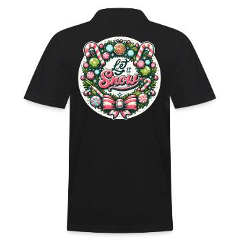 Let it Snow - Funny Holidays Funny Christmas - Männer Poloshirt - Schwarz - Hinten - Kai (181cm)