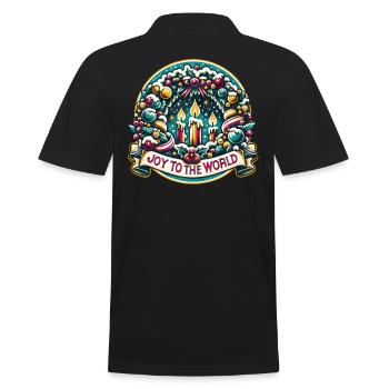 Joy to the World - Funny Holidays Funny Christmas - Männer Poloshirt - Schwarz - Hinten - Kai (181cm)