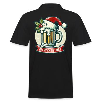 Beery Noël - Vacances Noël drôle en famille - Polo Homme - noir - Dos - Kai (181cm)