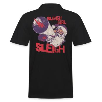 Sleigh Girl Sleigh Funny Ugly Christmas für Frauen - Männer Poloshirt - Schwarz - Hinten - Kai (181cm)