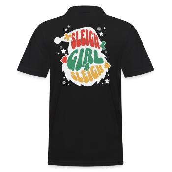 Sleigh Girl Sleigh Funny Ugly Christmas für Frauen - Männer Poloshirt - Schwarz - Hinten - Kai (181cm)