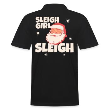 Sleigh Girl Sleigh Funny Ugly Christmas für Frauen - Männer Poloshirt - Schwarz - Hinten - Kai (181cm)