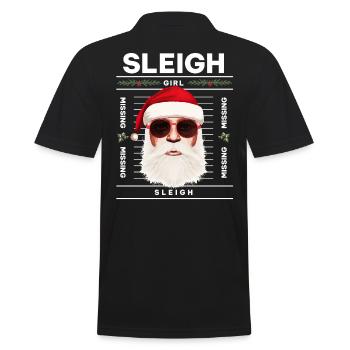 Sleigh Girl Sleigh Funny Ugly Christmas für Frauen - Männer Poloshirt - Schwarz - Hinten - Kai (181cm)