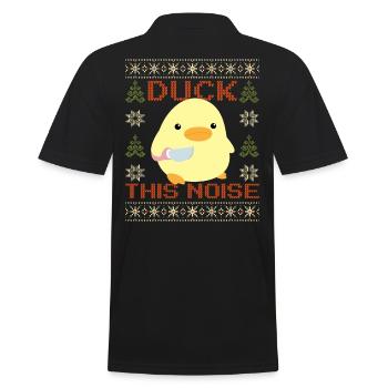 Ente mit Messer Meme - Duck this Noise Christmas - Männer Poloshirt - Schwarz - Hinten - Kai (181cm)