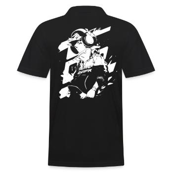 Le cool Cyberpunk Style Anime Boy Otaku de Shibuya - Polo Homme - noir - Dos - Kai (181cm)