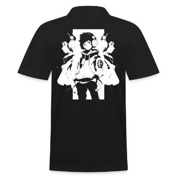 Le cool Cyberpunk Style Anime Boy Otaku de Shibuya - Polo Homme - noir - Dos - Kai (181cm)