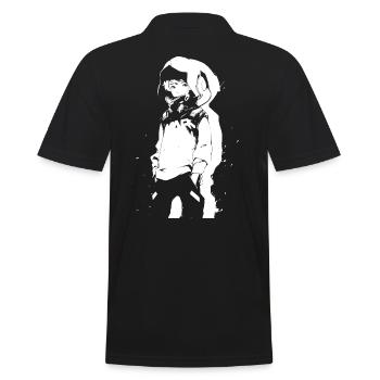 Le cool Cyberpunk Style Anime Boy Otaku de Shibuya - Polo Homme - noir - Dos - Kai (181cm)