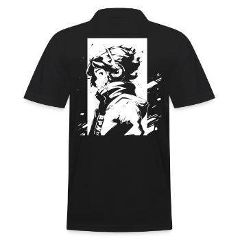 Le cool Cyberpunk Style Anime Boy Otaku de Shibuya - Polo Homme - noir - Dos - Kai (181cm)