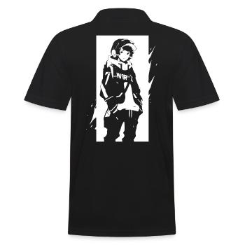 Le cool Cyberpunk Style Anime Boy Otaku de Shibuya - Polo Homme - noir - Dos - Kai (181cm)