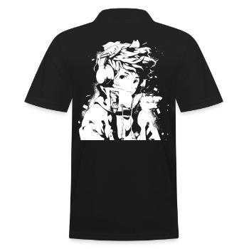 Le cool Cyberpunk Style Anime Boy Otaku de Shibuya - Polo Homme - noir - Dos - Kai (181cm)