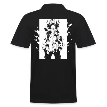 Le cool Cyberpunk Style Anime Boy Otaku de Shibuya - Polo Homme - noir - Dos - Kai (181cm)