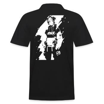 Le cool Cyberpunk Style Anime Boy Otaku de Shibuya - Polo Homme - noir - Dos - Kai (181cm)