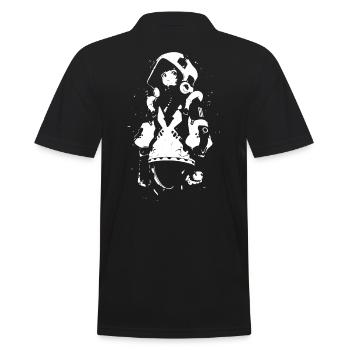 Le cool Cyberpunk Style Anime Boy Otaku de Shibuya - Polo Homme - noir - Dos - Kai (181cm)