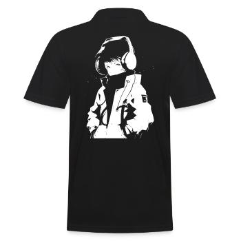 Le cool Cyberpunk Style Anime Boy Otaku de Shibuya - Polo Homme - noir - Dos - Kai (181cm)
