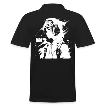 Le cool Cyberpunk Style Anime Boy Otaku de Shibuya - Polo Homme - noir - Dos - Kai (181cm)