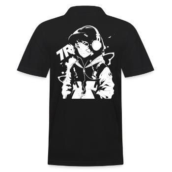 Le cool Cyberpunk Style Anime Boy Otaku de Shibuya - Polo Homme - noir - Dos - Kai (181cm)