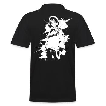 Le cool Cyberpunk Style Anime Boy Otaku de Shibuya - Polo Homme - noir - Dos - Kai (181cm)