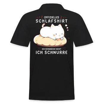 Offizielles Schlafshirt personalisiert mit Katze - Männer Poloshirt - Schwarz - Hinten - Kai (181cm)